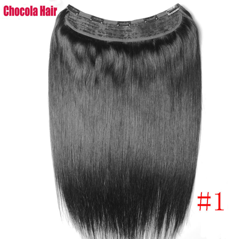 Chocala-ブラジルの自然なヘアエクステンション,100% 本物の人間の髪の毛,5クリップ付きの1ピース,16-28インチ,100g-220g
