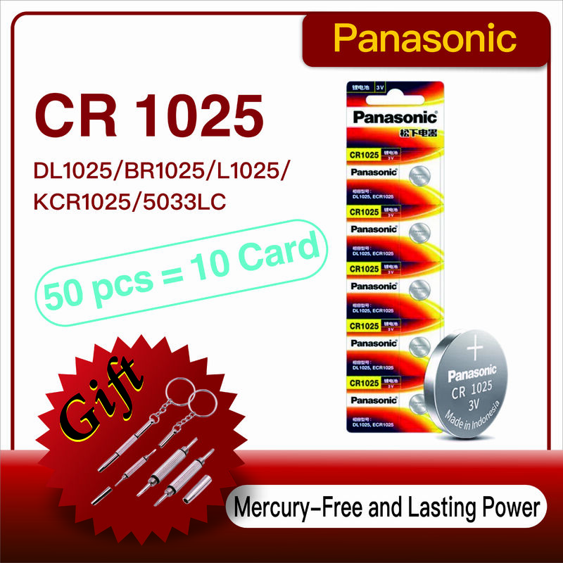 PANASONIC CR1025 DL2032 batería de litio para reloj, calculadora, reloj, Control remoto, botón de juguetes, celda de monedas, 3V, Original, 5-50 piezas