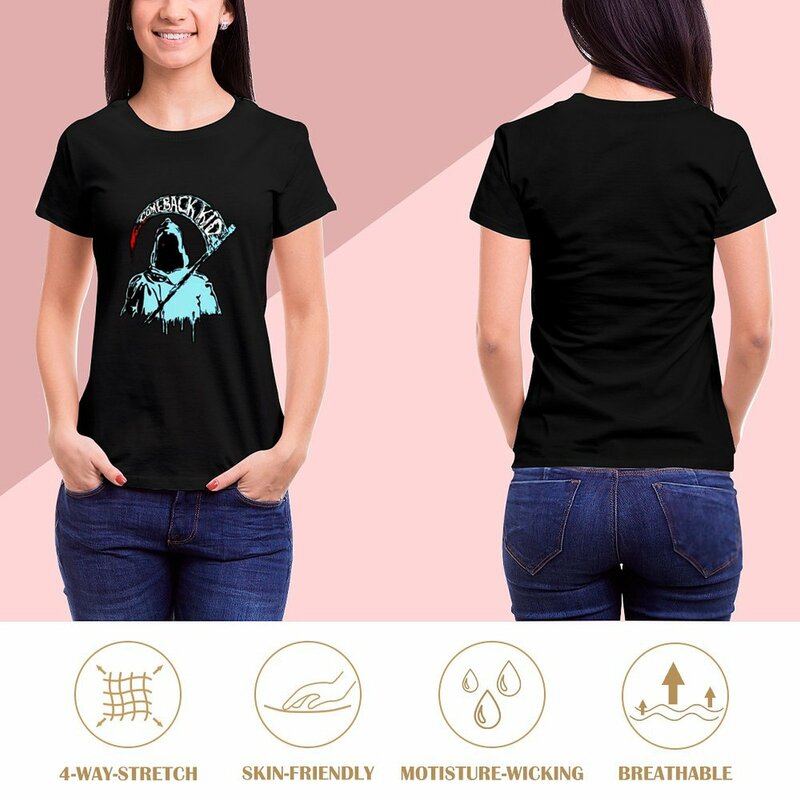 T-shirt Uniback KID BAND para mulheres, roupas femininas, tops plus size, roupas com o melhor logotipo