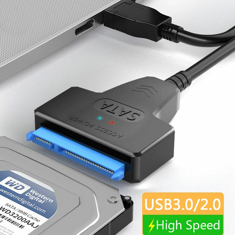 SATA к USB 3,0/2,0 кабель до 6 Гбит/с для 2,5 дюймового внешнего жесткого диска SSD жесткого диска SATA 3 22-контактный адаптер USB 3,0 к Sata III шнур