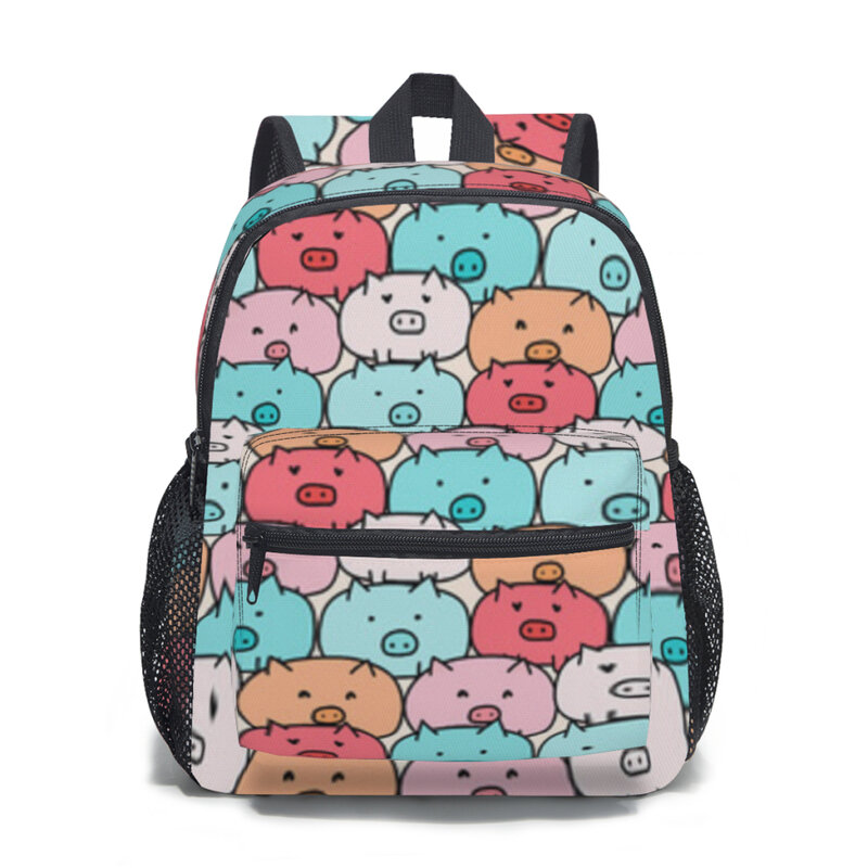 Colorful cute pig Kids Backpack Toddler School Bag Kindergarten Mochila for Boys Girls 2-5 Years