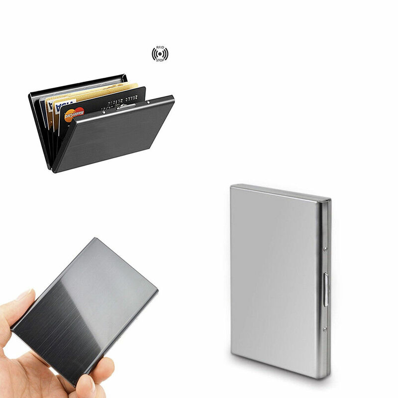Металлический держатель для визиток, модный алюминиевый антимагнитный держатель для кредитных карт для мужчин и женщин, держатель для визиток, органайзер, кошелек