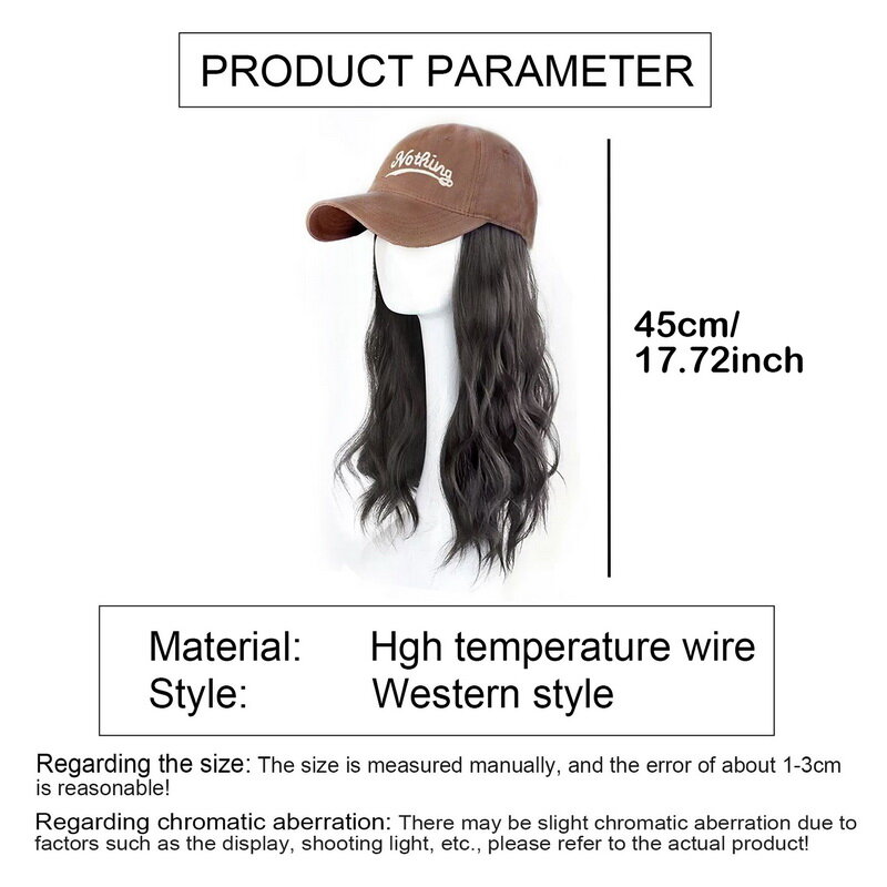 Lange Mais lockige Hut Perücken für Frauen natürliche braune schwarze synthetische Perücken verbinden Baseball mützen verstellbare faule Woll rolle Kunst haar