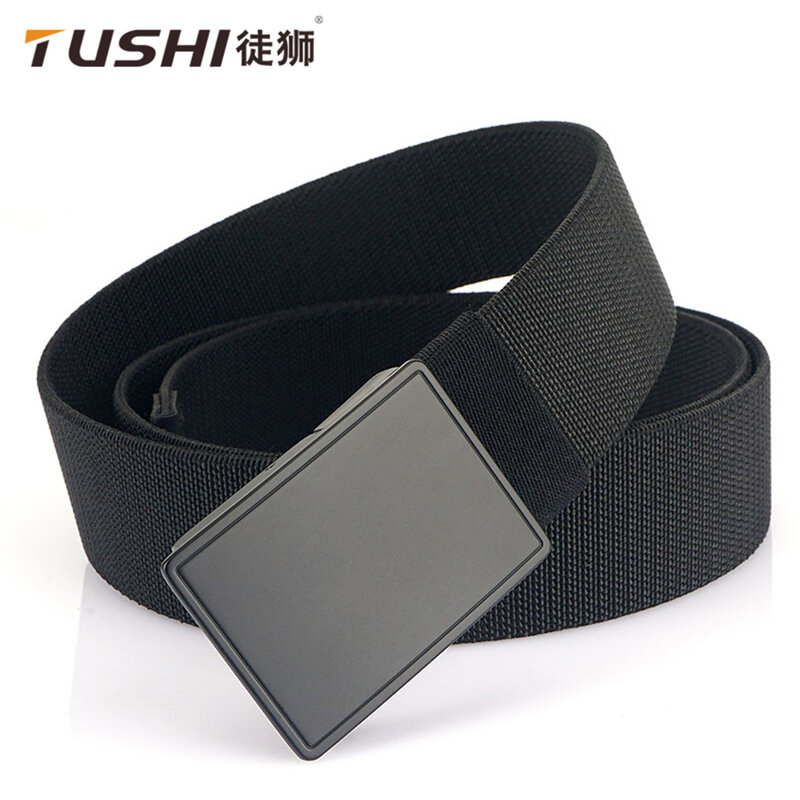 TUSHI Men Belts Fashion Unisex Jeans Belts Adjustable Belt Men Outdoor Travel Tactical Waist Belt With Metal Buckle For Pants