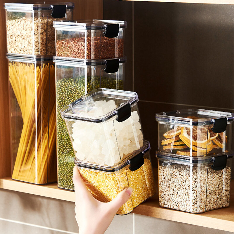 Versiegelte Gläser Küche Getreide Lagerung Veranstalter großen Tank Kunststoff feuchtigkeit beständige Aufbewahrung sbox Haushalt Gewürz gläser Set