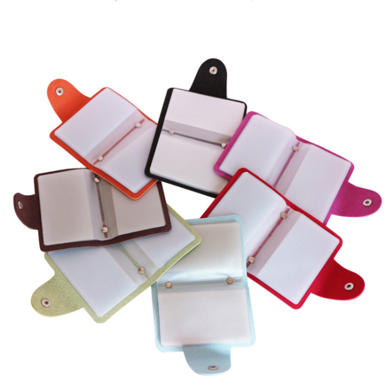 Saco de armazenamento multifuncional para meninos e meninas, saco de cartão de 24 bits, cartão portátil de identificação e crédito, Candy Color, 1PC