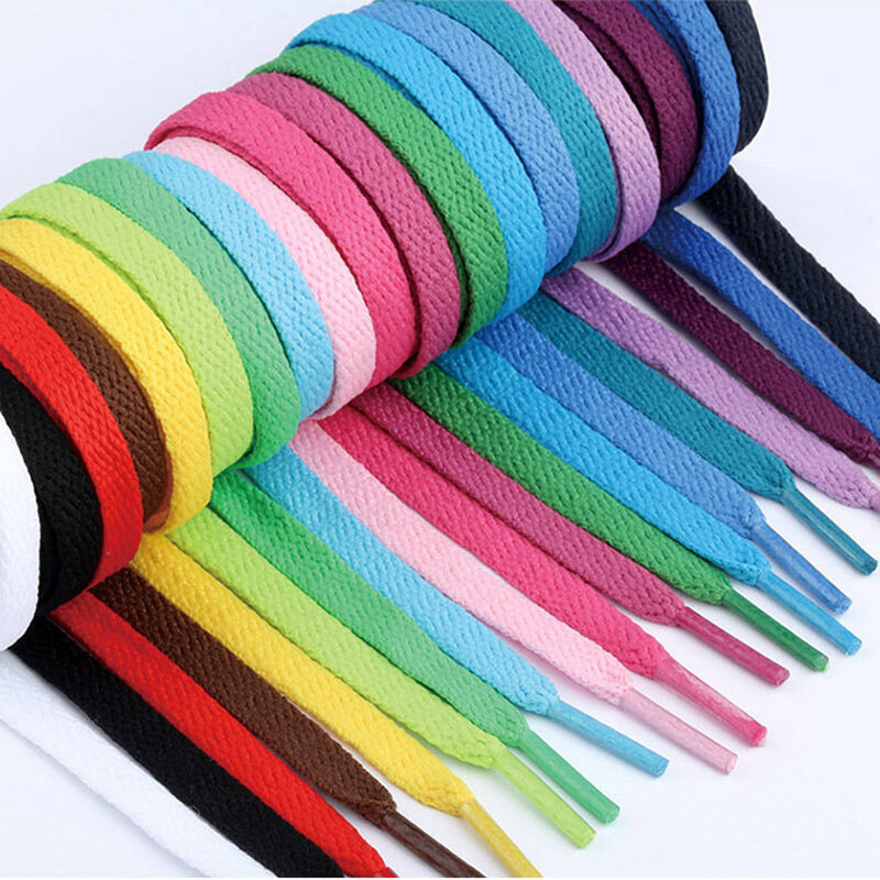 Flat Shoelaces For Sneakers Color Fabric Shoe Laces White Black Grey Shoe Lace Boot Laces For Shoes Classic Soft Shoestrings