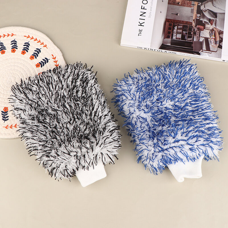 1Pc Car Wash Double Sided Car Plush Cleaning Gloves Non-Slip Microfiber Easy To Cleaning Car Wash Gloves Car Accessories