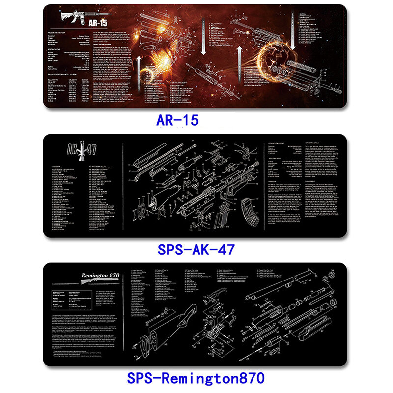 Disassemble The Mouse Pad Fashion Personalised Mouse Pad Tactical AR15 AK47 Glock Colt1911 SIG SAUER P320 M92 Gun Disassemble