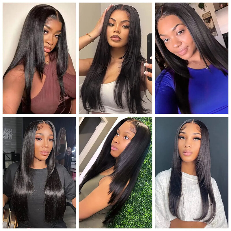 13x4 Layered Cut Lace Front Wigs Straight Lace Front Wig Pre Plucked Transparent Heat Resistant Glueless Lace Wig Synthetic Hair