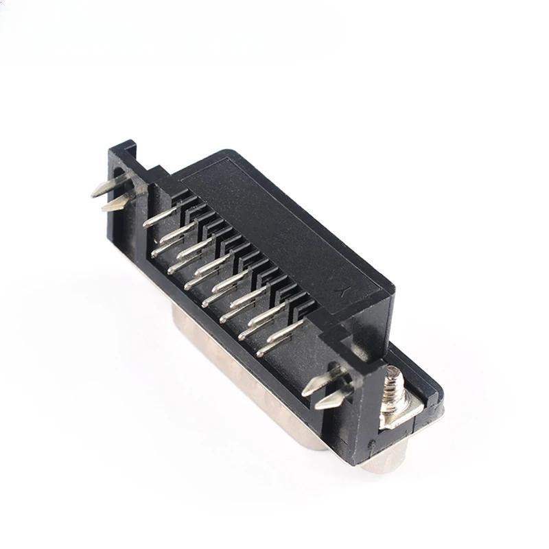 DR15 Male/female Plastic metal housing interface plug 90 degree double row welded plate plug socket