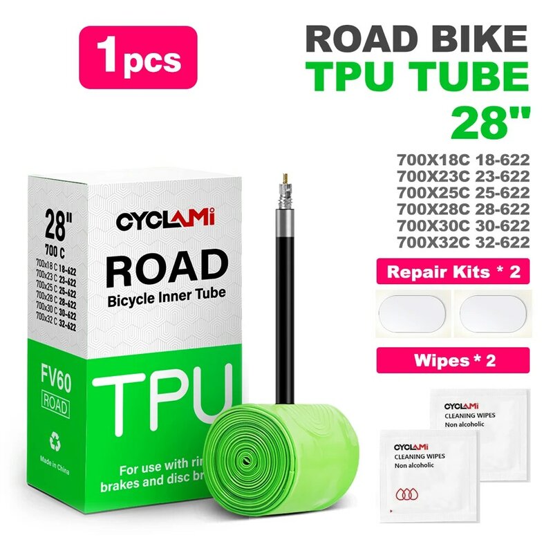 Choice CYCLAMI TPU Material Ultralight Bike Inner Tube 700C 18 32 Road MTB Bicycle Tire 45 65 85 mm Length French Valve 30g