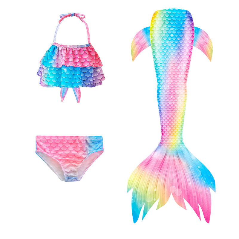 LovelyGirl-Disfraz de sirena para niñas, traje de baño de cola de sirena, Bikini, monoaleta, regalo de cumpleaños