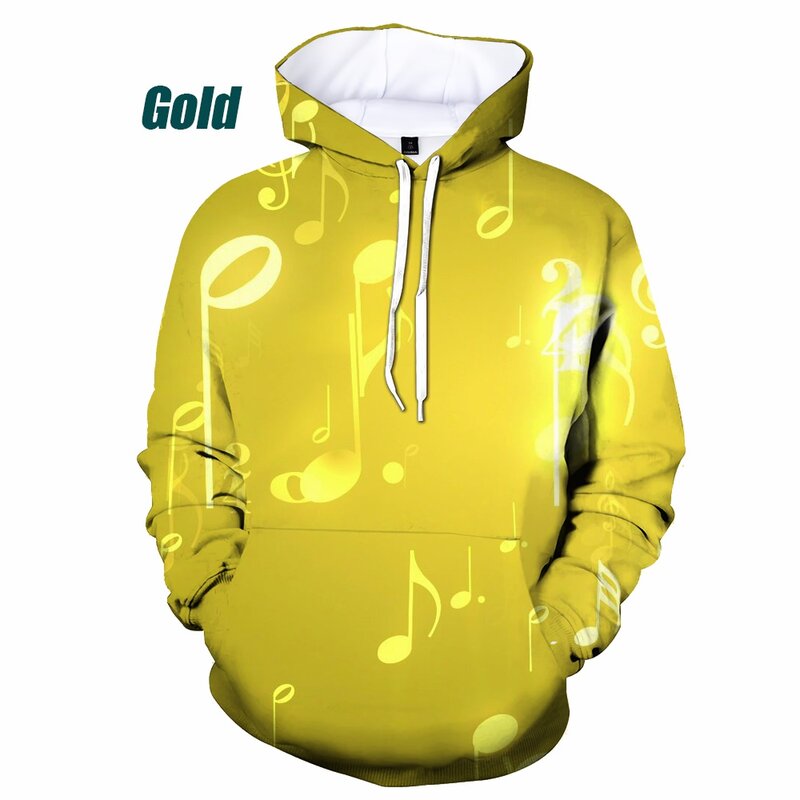 Musical Note 3d Printed Hoodie Men and Women Street Casual Cool Fashion Pullover