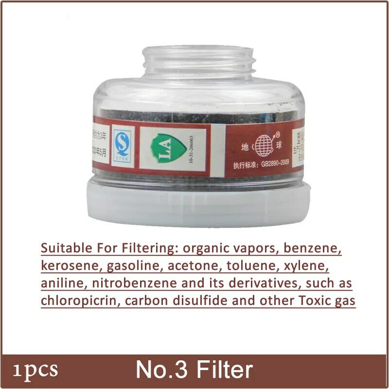Caixa de filtragem substituível do filtro de gás, Vapores orgânicos, Máscara Respiradora Química, Acessórios para Pintura e Pulverização, 40mm