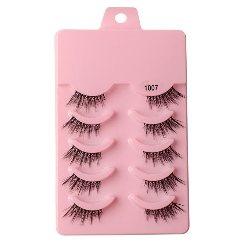 5 pairs Half Cut False Eyelashes 3D Mink Natural Eyelashes Eye Big Tools Fluffy Makeup Cosmetics Soft Extension P9F0