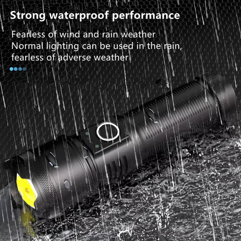 FLSTAR FACE-Lanterna LED de Longo Alcance, Holofote Poderoso, Bateria Embutida 18650, Pesca Noturna, Acampamento, Longa Distância