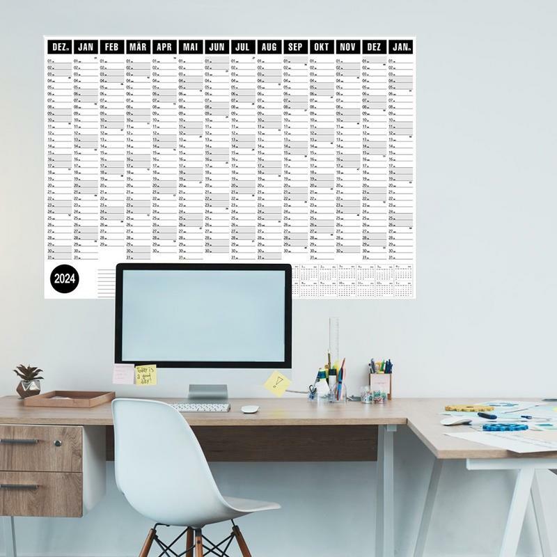 Yearly Wall Calendar Yearly Calendar Wall Calendar Large Year-Round Planner Poster 365 To Do Calendar 2024 Calendars With