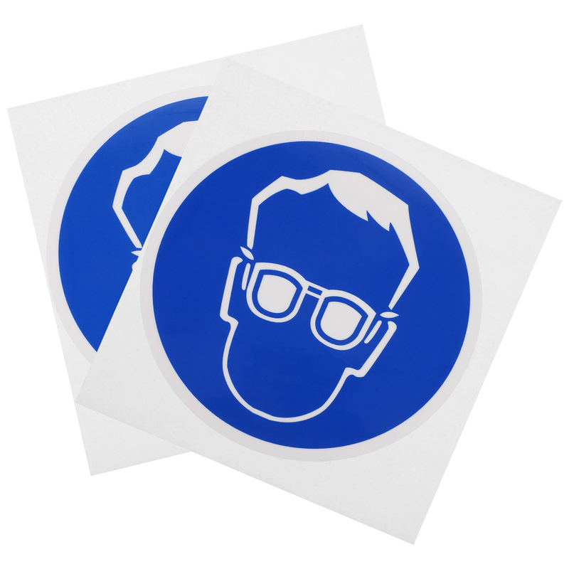 Usar óculos Logo Nail Sticker, Proteção Goggles Decal, Sinal De Segurança, 2 pcs