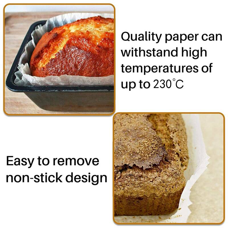 120 Pack Greaseproof Loaf Tin Liners Straight Edge Baking Parchment Paper Non Stick Cake Pans Cake Tin Liner