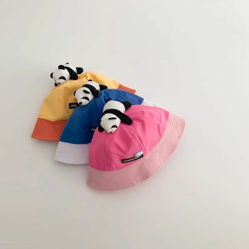 Sombrero de cubo con protección UV para niños, gorro de Panamá con dibujos animados para exteriores, Panda, transpirable, para el sol