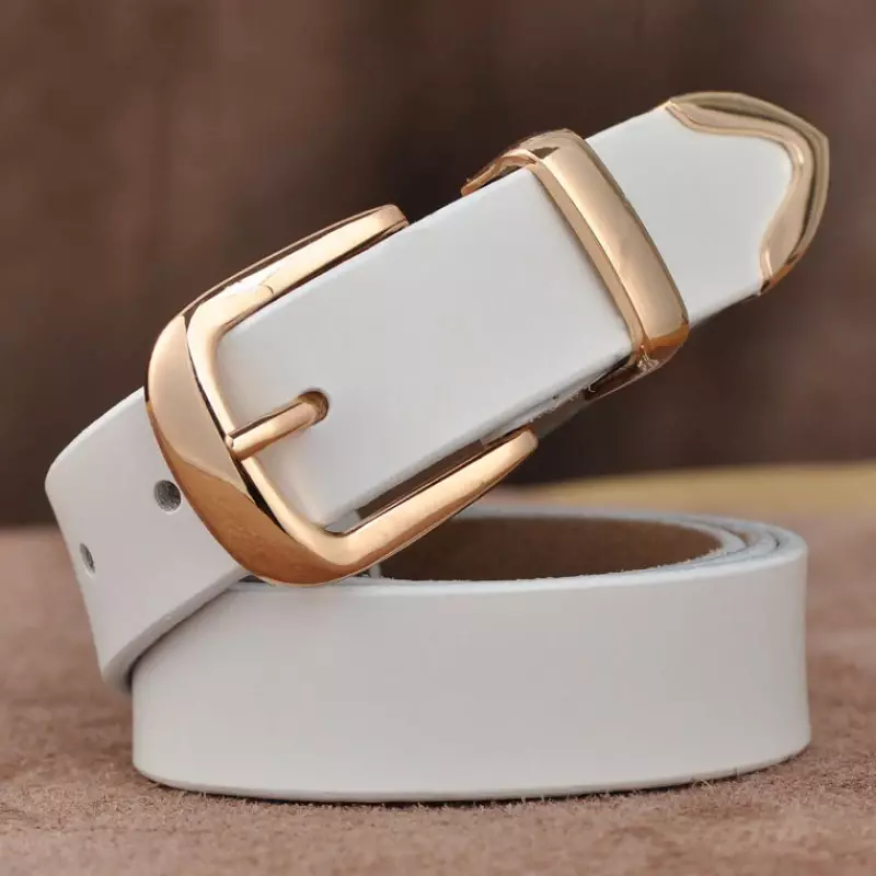 2024 New Women's Strap Casual All Match Women Brief Genuine Leather Belt Women Strap Pure Color Belts Top Quality Jeans Belt L27