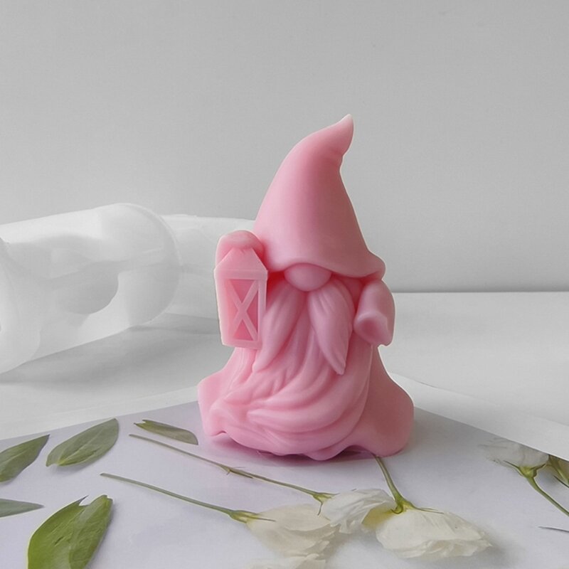 Molde do ornamento do gesso anão sem rosto, moldes epóxi 3D Gnome, vela aromaterapia Halloween, artesanato DIY