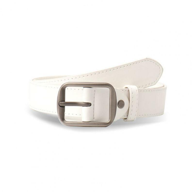 Cinturón ajustable de cuero de imitación para mujer, cinturón con diseño de múltiples agujeros, hebilla de Metal, pretina informal para disfraz, Unisex, elegante