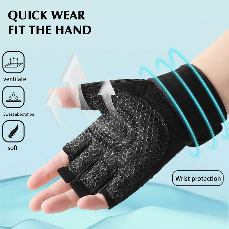 Gants de protection coordonnants pour les doigts, protège-poignets, demi-exercice, fitness, vélo d'entraînement, antichoc, K3S7