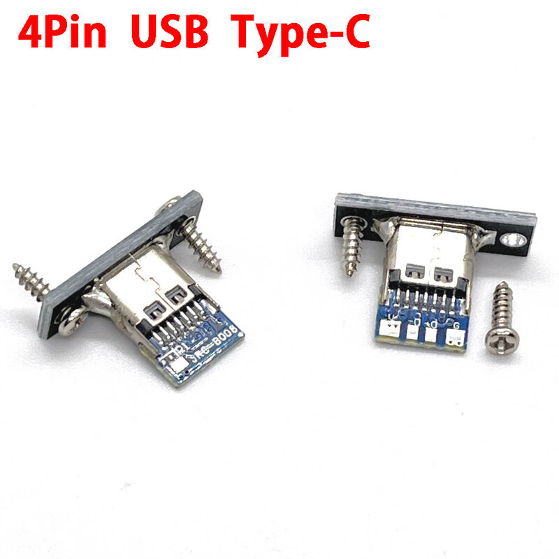 Водонепроницаемый 2-контактный 4-контактный разъем USB Type-C, штекер для паяльного соединения, гнездовой разъем, зарядный порт USB Type-C, гнездовой разъем