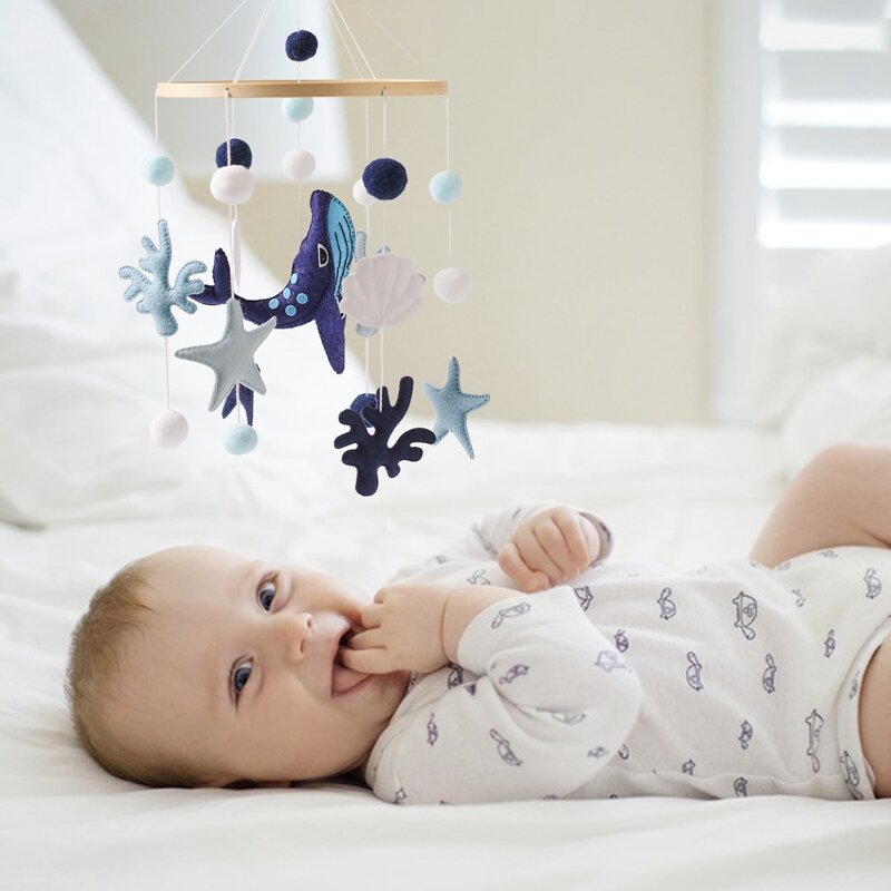 Chocalhos de bebê recém-nascido, bonito berço de baleia, cama Bell, criança móvel, carrossel para berços, brinquedos infantis, presente, 0-12 meses