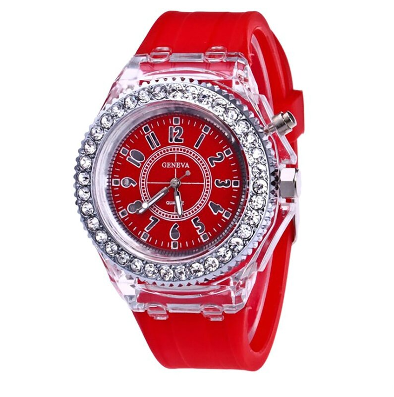 Diamante colorido masculino gelado relógio de pulso de quartzo, relógio de ouro luxuoso, relógios Hiphop, relógio, moda
