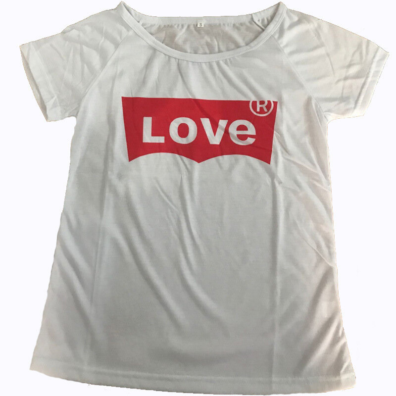 Cotton100% kaus lengan pendek gambar cinta musim panas baru T-shirt leher bulat telah dilepas pakaian pria dan wanita atasan kaos ukuran besar