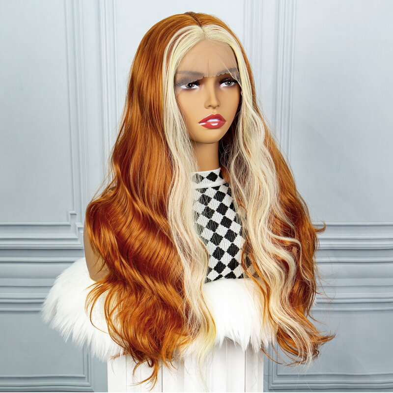 Парик с волнистыми волосами, Модный популярный трендовый парик для женщин, парики на шнуровке спереди, синтетический парик, парик в повседневном стиле