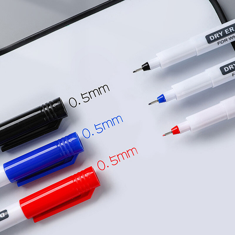 지울 수있는 화이트 보드 펜 초박형 0.5MM 건조 지우기 펜, 사무실 검사 방수 마커펜