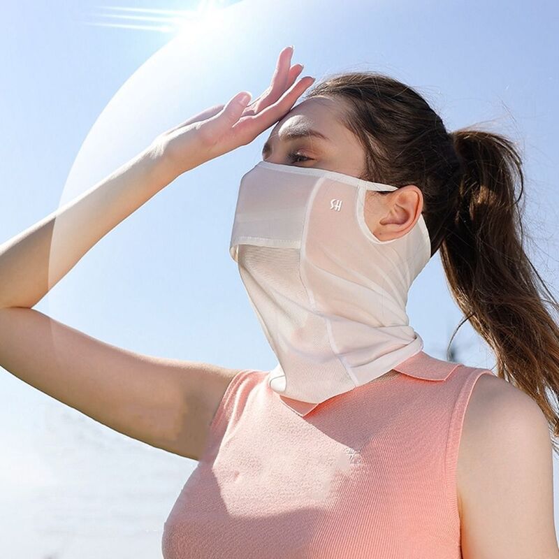 Babero de Color con protección UV para hombres, bufandas faciales de Golf, cubierta facial, protector solar, bufanda facial, máscara de seda de hielo, cubierta de envoltura para el cuello, Verano