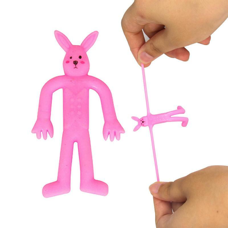 Conejo flexible de TPR elástico para niños, juguete suave y Adorable para aliviar el estrés, regalo divertido de Navidad y cumpleaños familiar