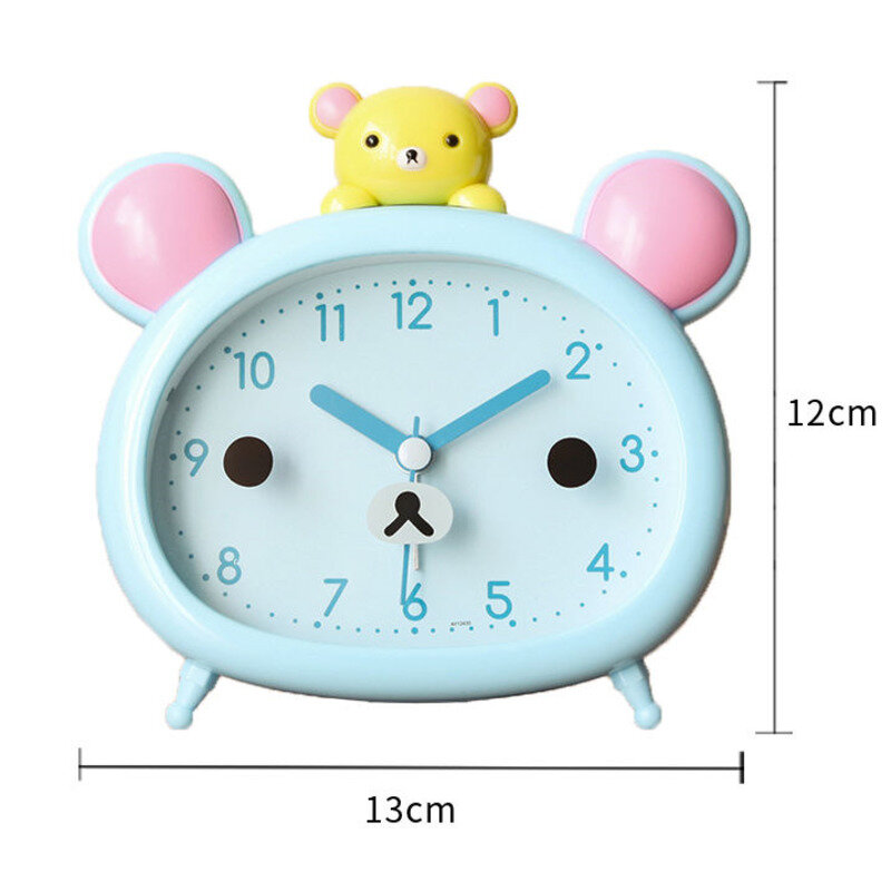Cartoon Cute Rilakkuma Alarm Clock Bedside Clock With Night Light Children Cartoon Desktop Alarm Clock Houseware Home Decor Gift
