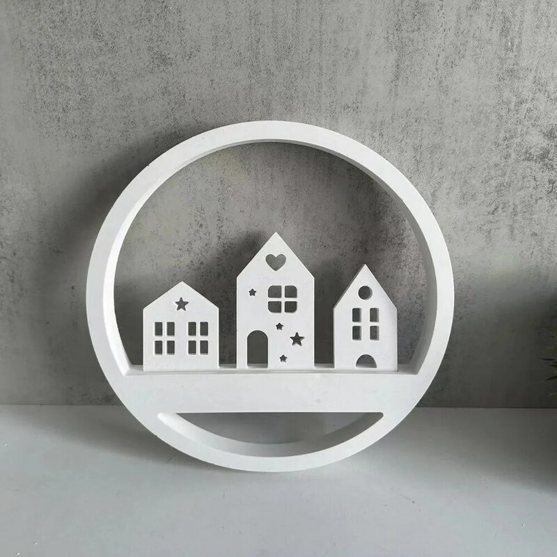 Round Ring Plug-in Silicone Mold DIY Pendant Cement Plaster Ornament Making Tools Resin Construction Circle Mold