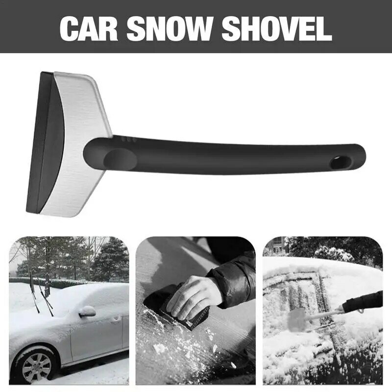Mały łopata do śniegu skrobaczka antypoślizgowy ze stali nierdzewnej z długim uchwytem pojazd uniwersalny łopata do śniegu do samochodów ciężarowych SUVs przenośne