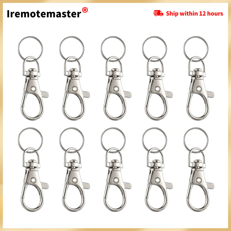 Batch Silver Color Rhodium Lobster Clasp Clips Key Hook Keychain Split Key Ring Findings Clasps DIY Keychains Making