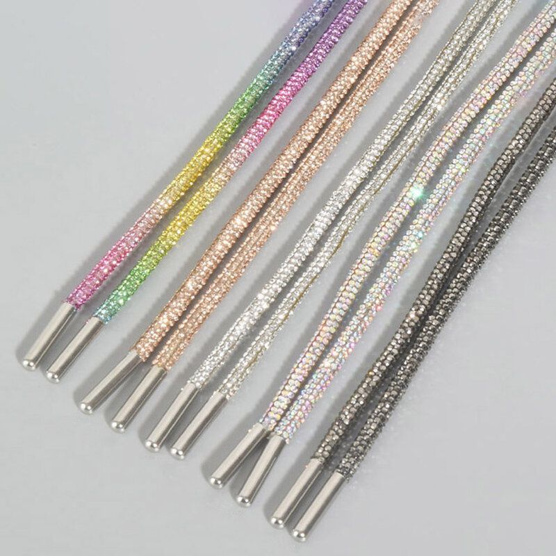 1PC Rhinestone Shoelaces Rainbow Crystal Diamond Sneakers Shoe Laces DIY Trouser Hoodie Dress Belt Chain Rope Shoes Accessorie
