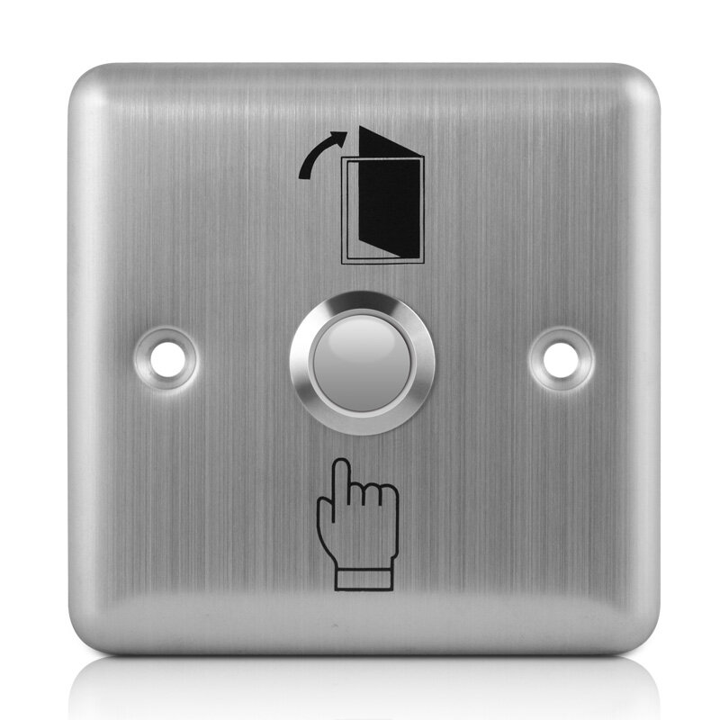 Bouton de sortie de porte en acier inoxydable, interrupteur poussoir, capteur de porte, ouvre-porte, contrôle d'accès, argent