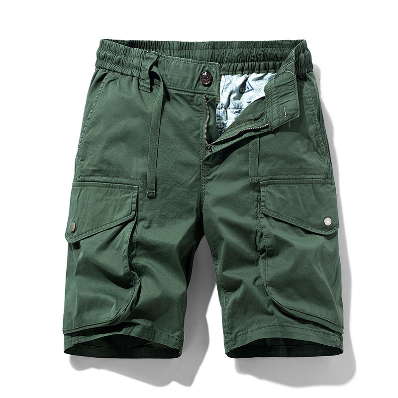 Pantalones cortos de algodón para hombre, Bermudas informales con múltiples bolsillos, moda de primavera y verano, novedad