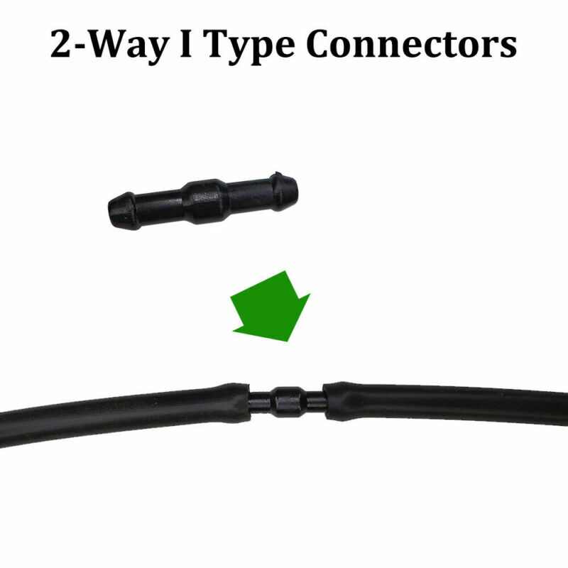 Splitter Connector Hose T/Y/I Type Universal Washer Water Black Fittings Pipe Pump Windscreen Windshield 60pcs