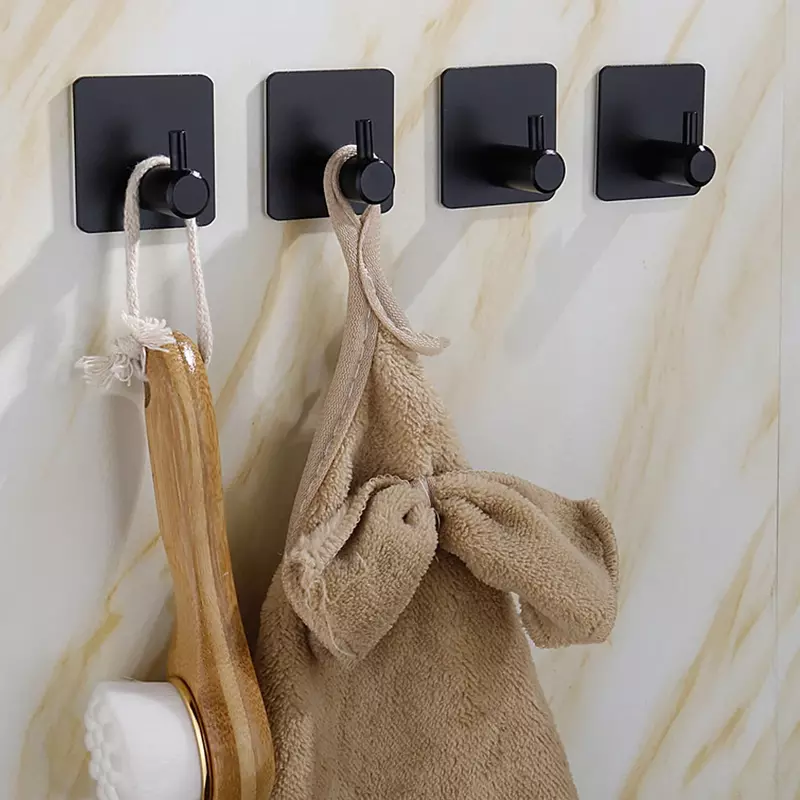Toallero de acero inoxidable para colgar en la pared, accesorios de baño, organizador de almacenamiento de cocina, colgador de bolsas, 1 unidad