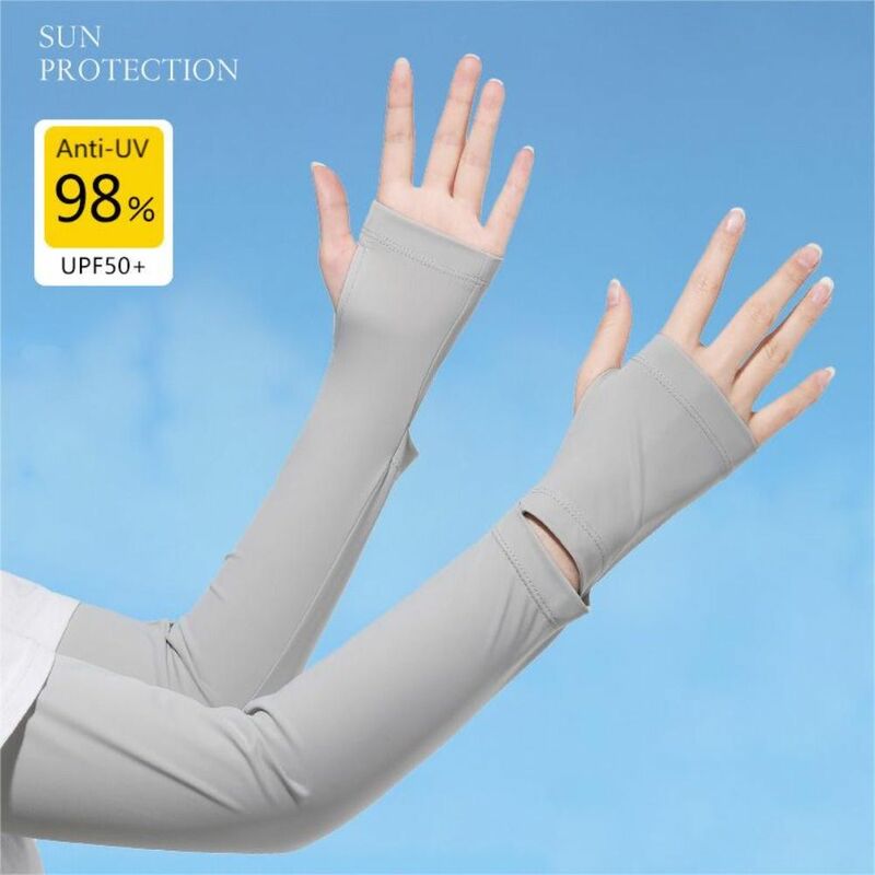Elastic Arm Sleeves Fashion Anti-UV Breathable Sunscreen Sleeves Ice Fabric Bicycle Cuffs Fishing Climbing