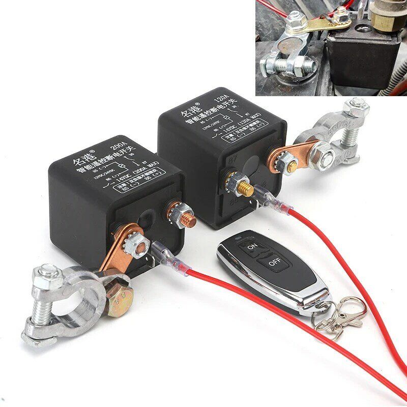 12V/24V 200A Universal Batterie Schalter Relais Integrierte Drahtlose Fernbedienung Trennen Cut Off Isolator Master Schalter