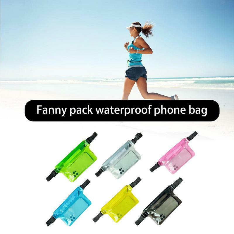 Bolsa impermeável do telefone móvel para pesca, alta capacidade Fanny Pack, acessórios de praia, saco da correia, 3 camadas