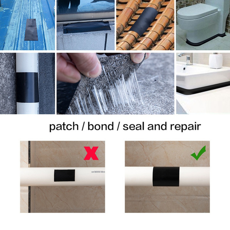 Parche de tubería de PVC, cinta impermeable súper fuerte para detener fugas, sello de reparación, cinta de rendimiento, adhesivo aislante